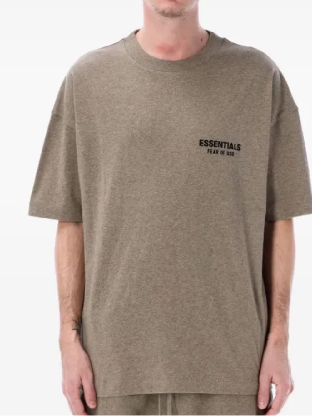 Essentials Short Sleeve Over Sized T‑Shirt in Taupe